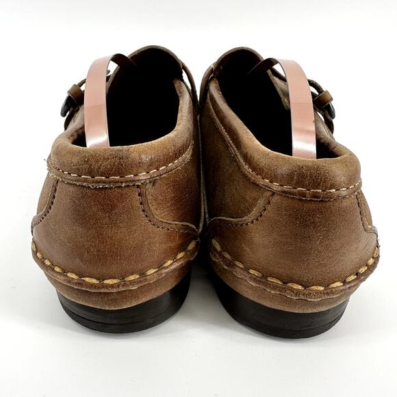 Vintage Ralph Lauren Country Buckle Loafers Slip On Round Toe Heel Suede Brown 9 - Picture 5 of 7